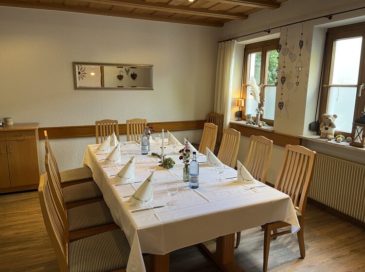 Gedeckter Tisch im Stüble Gasthaus Stern Bad Waldsee